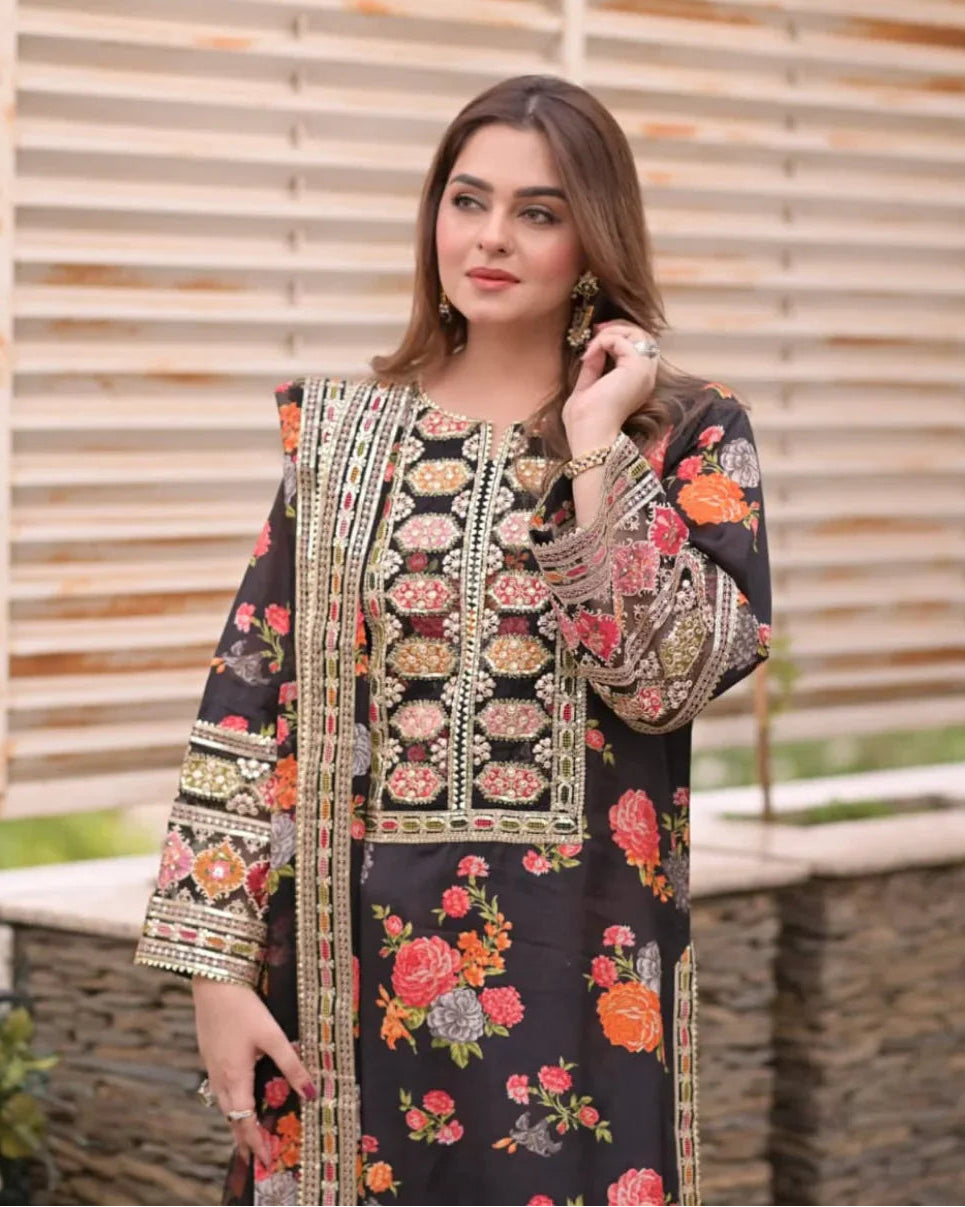 Dhanak Embroided 3 Piece