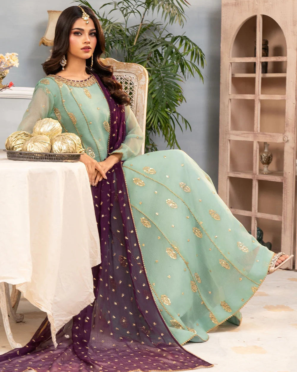 Gulnaar Chiffon 3 Piece